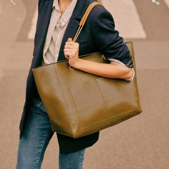 Leather Handbag Sezane Gaby Bag Sezane Gaby Tote Blogger Favorite